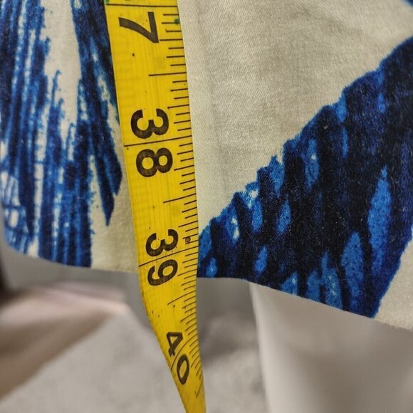 Jones New York Blue Palm Leaf Empire Waist Sweetheart Neck Shift Dress Size 10 - Picture 6 of 12